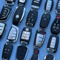 Professional locksmith tools and service vehicle