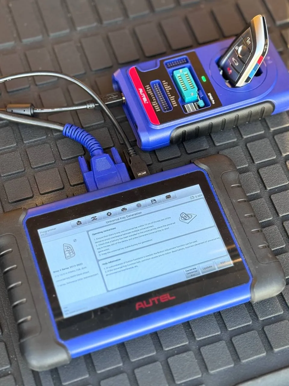 Universal smart key being generated with a key programmer